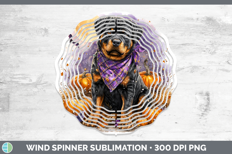 Dogs 02 Bandana Halloween Rottweiler Wind Spinner Sublimatio