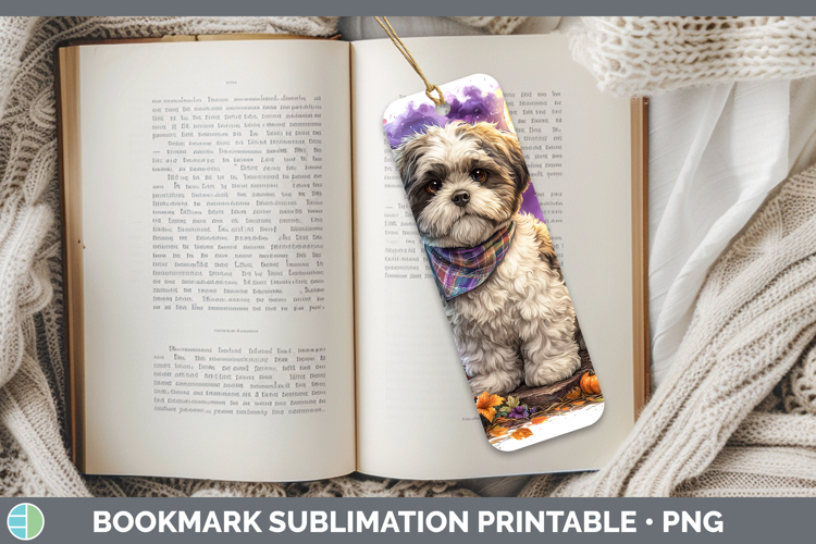 Dogs 02 Bandana Halloween Shih Tzu Bookmark Sublimation Prin