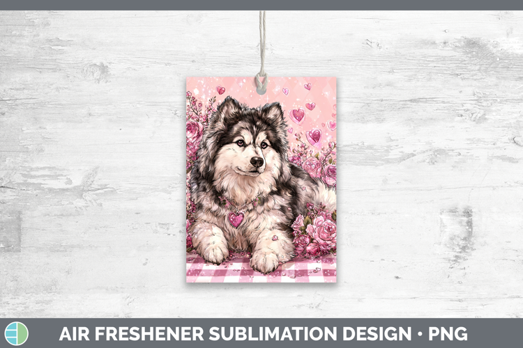 Alaskan Malamute Dogs 02 Checker Valentine Air Freshener Sub