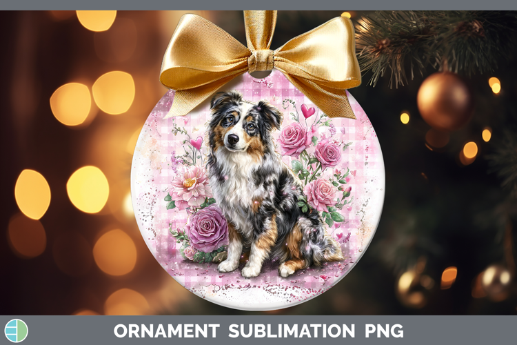 Australian Shepherd Dogs 02 Checker Valentine Ornament Subli