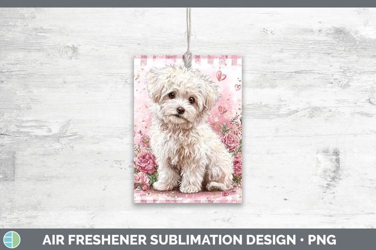 Bichon Frise Dogs 02 Checker Valentine Air Freshener Sublima