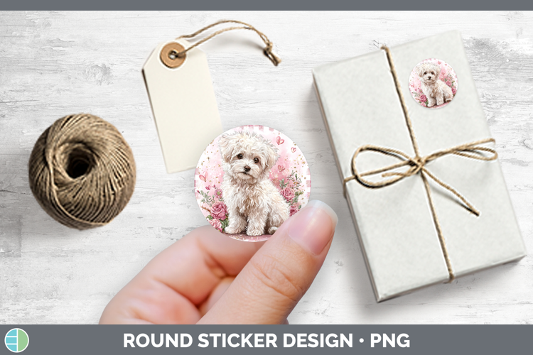 Bichon Frise Dogs 02 Checker Valentine Stickers Design