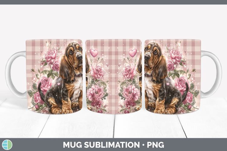 Bloodhound Dogs 02 Checker Valentine Mug Wrap Sublimation De
