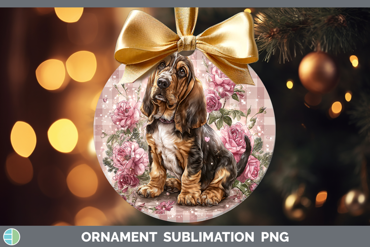 Bloodhound Dogs 02 Checker Valentine Ornament Sublimation De