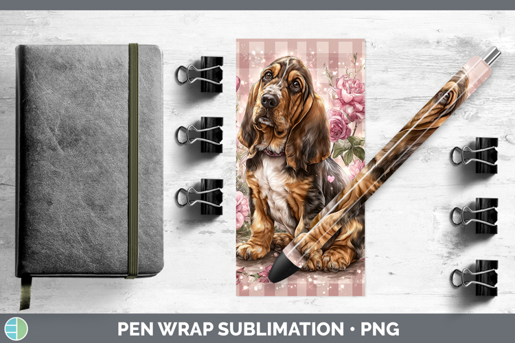Bloodhound Dogs 02 Checker Valentine Pen Wrap Sublimation De