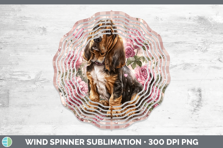 Bloodhound Dogs 02 Checker Valentine Wind Spinner Sublimatio