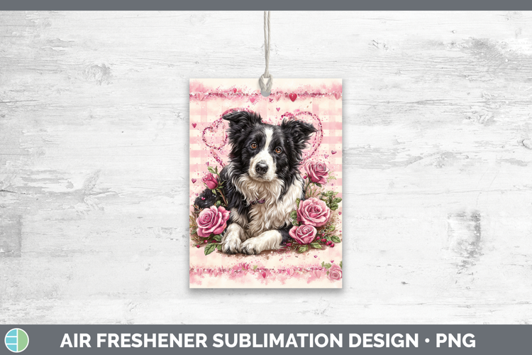 Border Collie Dogs 02 Checker Valentine Air Freshener Sublim