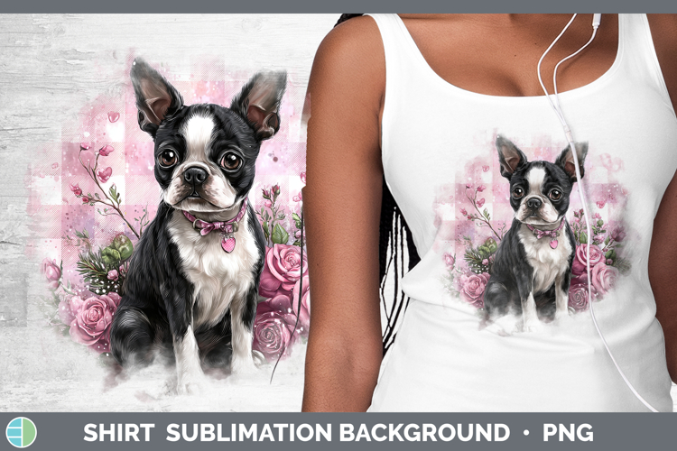 Boston Terrier Dogs 02 Checker Valentine Shirt Sublimation D