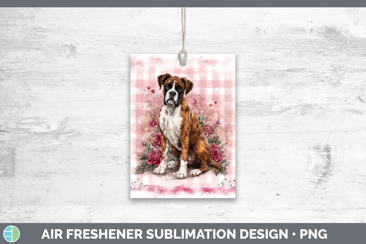Boxer Dogs 02 Checker Valentine Air Freshener Sublimation De