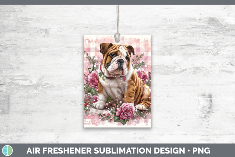 Bulldog Dogs 02 Checker Valentine Air Freshener Sublimation