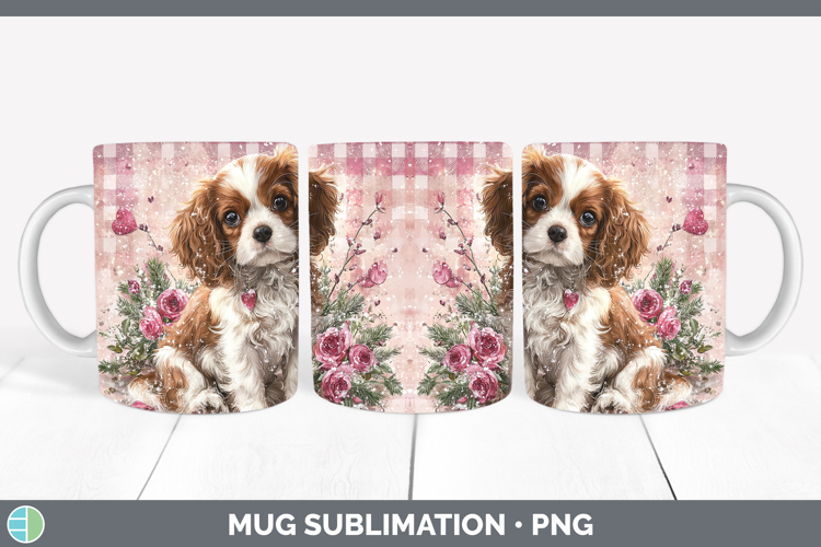Cavalier King Charles Spaniel Dogs 02 Checker Valentine Mug