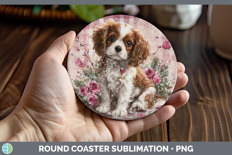 Cavalier King Charles Spaniel Dogs 02 Checker Valentine Roun