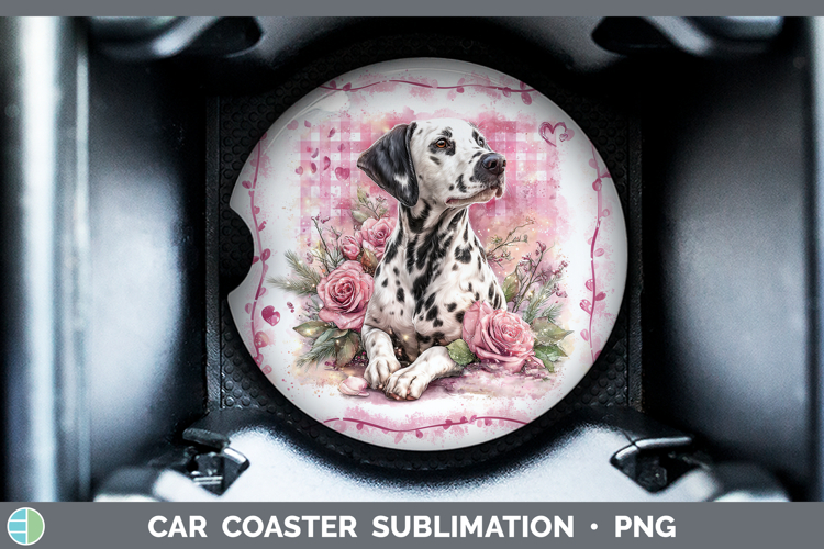 Dalmatian Dogs 02 Checker Valentine Car Coaster Sublimation