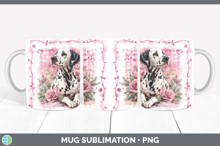 Dalmatian Dogs 02 Checker Valentine Mug Wrap Sublimation Des