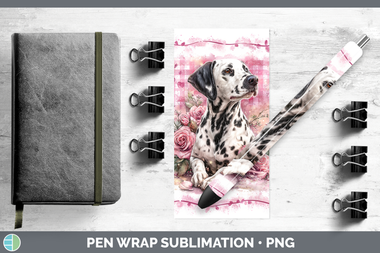 Dalmatian Dogs 02 Checker Valentine Pen Wrap Sublimation Des