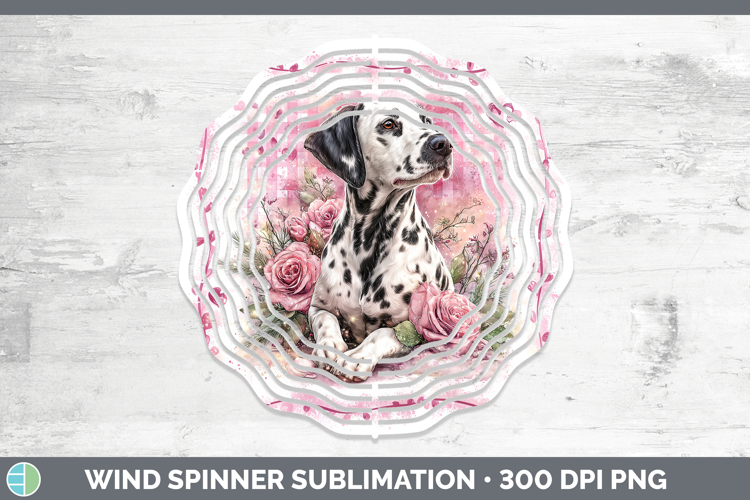 Dalmatian Dogs 02 Checker Valentine Wind Spinner Sublimation