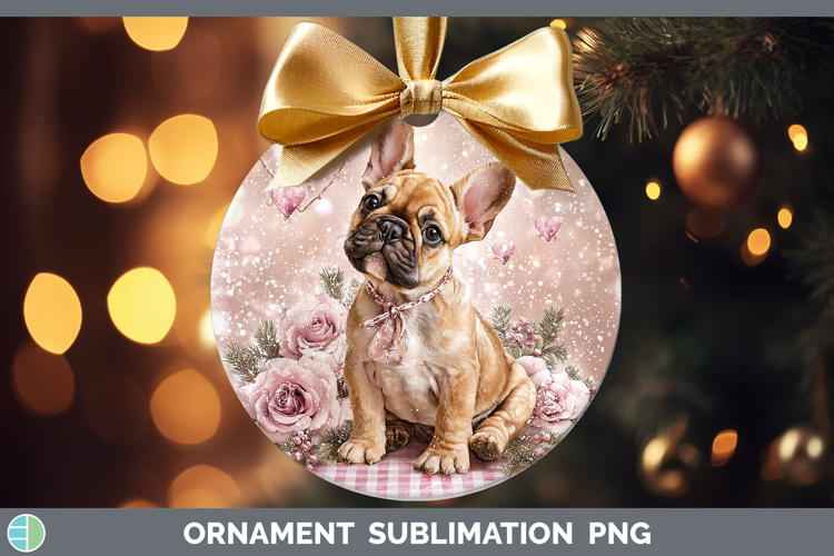 French Bulldog Dogs 02 Checker Valentine Ornament Sublimatio