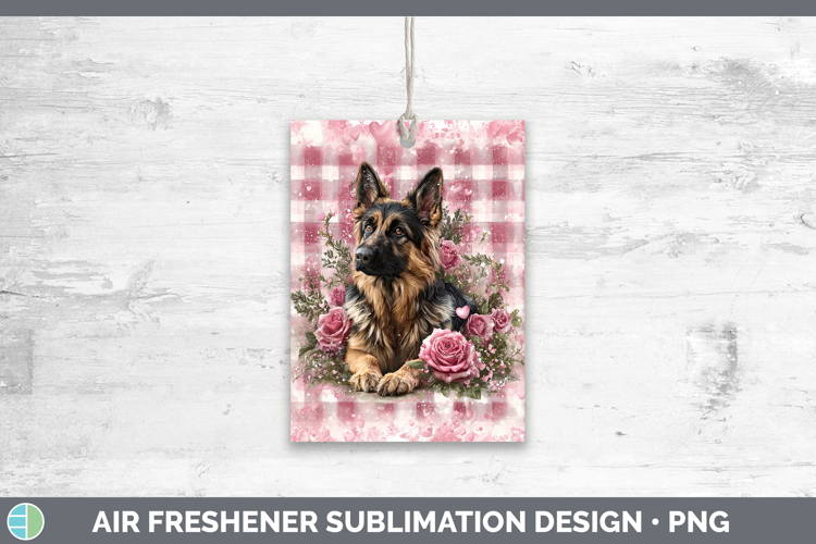 German Shepherd Dogs 02 Checker Valentine Air Freshener Subl