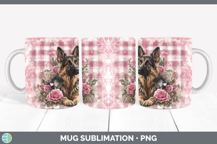 German Shepherd Dogs 02 Checker Valentine Mug Wrap Sublimati