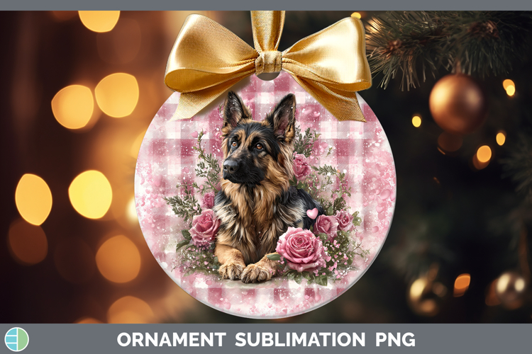 German Shepherd Dogs 02 Checker Valentine Ornament Sublimati