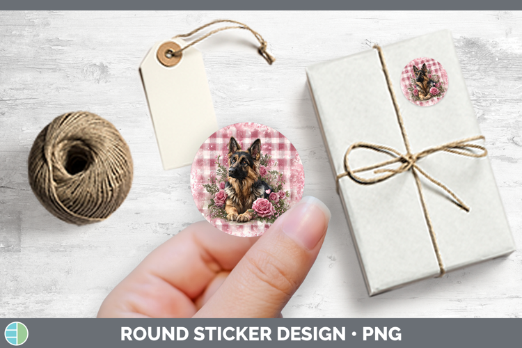 German Shepherd Dogs 02 Checker Valentine Stickers Design