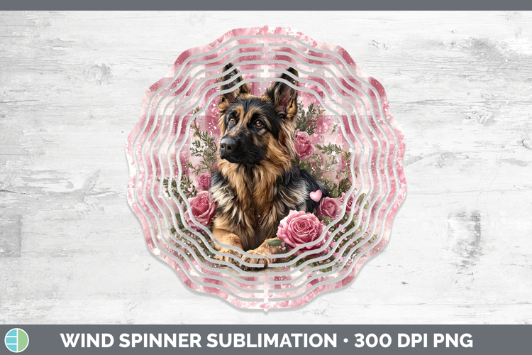 German Shepherd Dogs 02 Checker Valentine Wind Spinner Subli