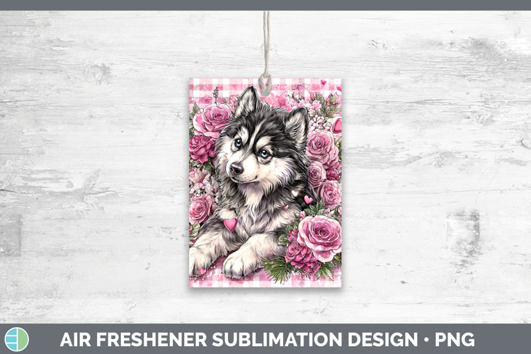 Husky Dogs 02 Checker Valentine Air Freshener Sublimation De