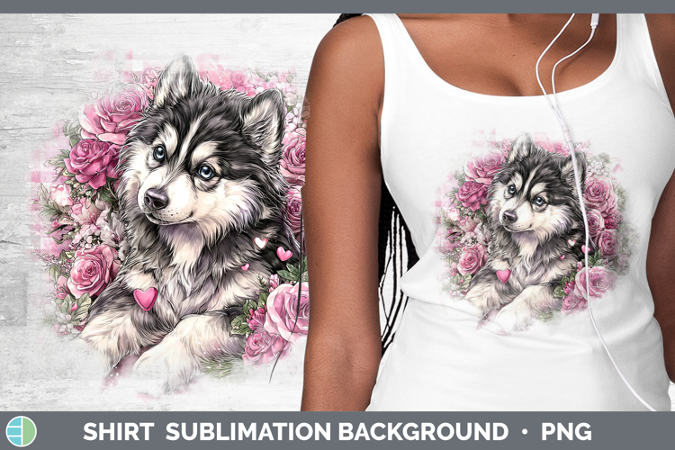 Husky Dogs 02 Checker Valentine Shirt Sublimation Design