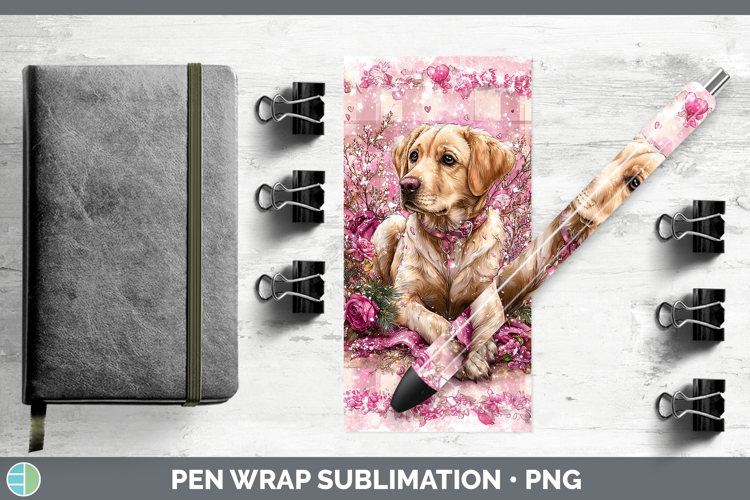 Labrador Retriever Dogs 02 Checker Valentine Pen Wrap Sublim