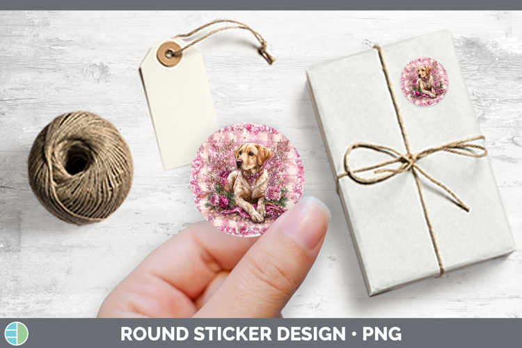 Labrador Retriever Dogs 02 Checker Valentine Stickers Design