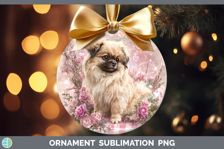 Pekingese Dogs 02 Checker Valentine Ornament Sublimation Des