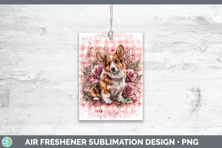 Pembrook Corgi Dogs 02 Checker Valentine Air Freshener Subli