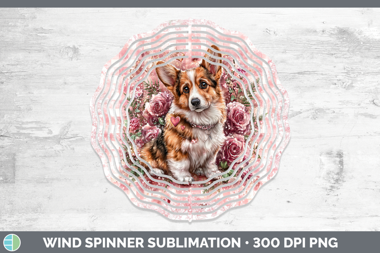 Pembrook Corgi Dogs 02 Checker Valentine Wind Spinner Sublim