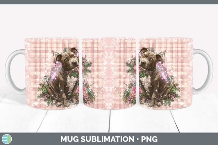 Pit Bull Dogs 02 Checker Valentine Mug Wrap Sublimation Desi