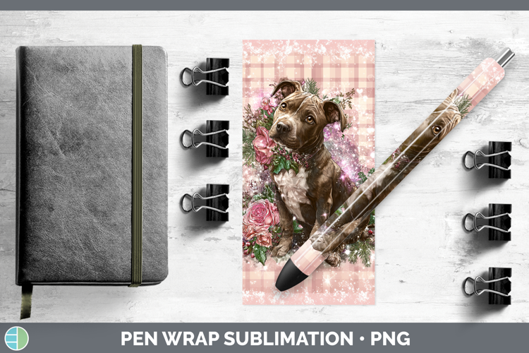 Pit Bull Dogs 02 Checker Valentine Pen Wrap Sublimation Desi