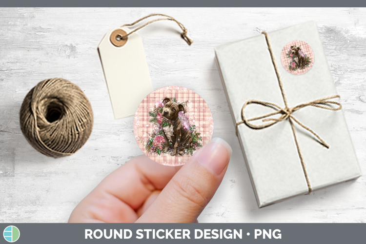 Pit Bull Dogs 02 Checker Valentine Stickers Design