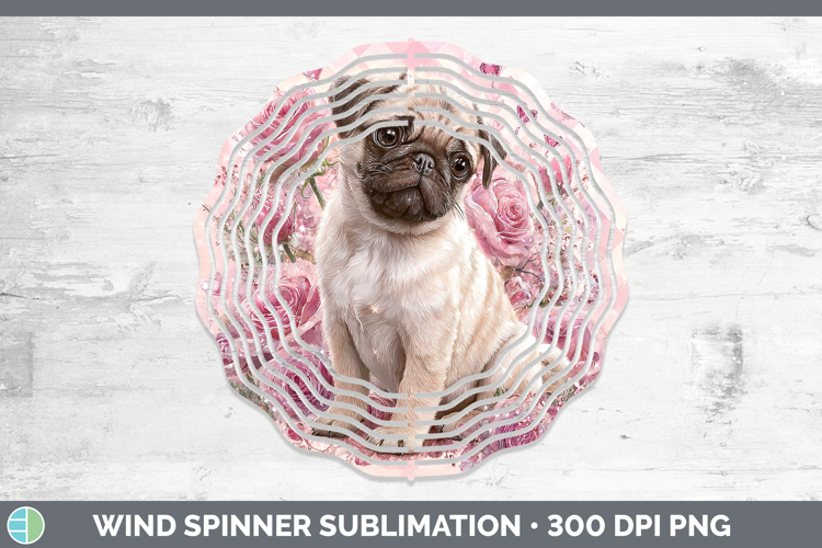 Pug Dogs 02 Checker Valentine Wind Spinner Sublimation Desig