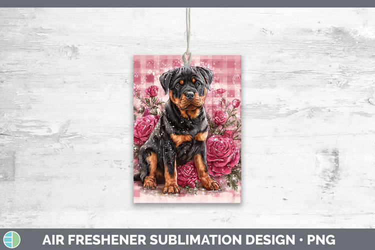 Rottweiler Dogs 02 Checker Valentine Air Freshener Sublimati