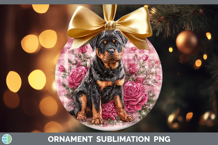 Rottweiler Dogs 02 Checker Valentine Ornament Sublimation De