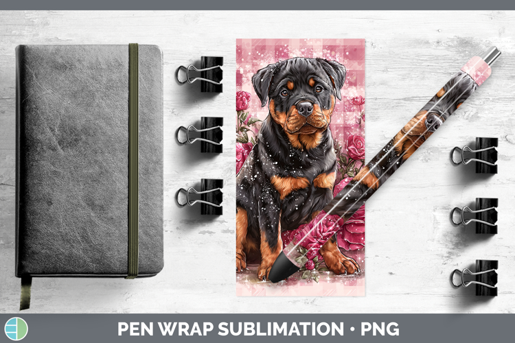 Rottweiler Dogs 02 Checker Valentine Pen Wrap Sublimation De