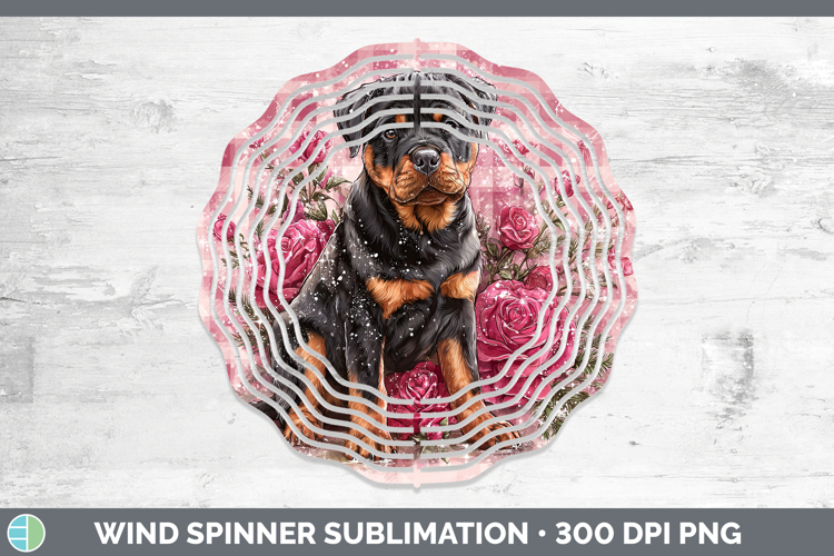 Rottweiler Dogs 02 Checker Valentine Wind Spinner Sublimatio