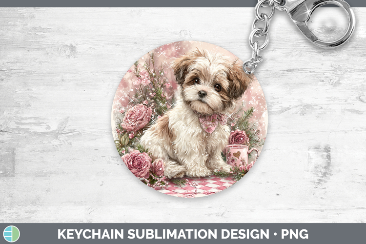Shih Tzu Dogs 02 Checker Valentine Keychain Sublimation Desi