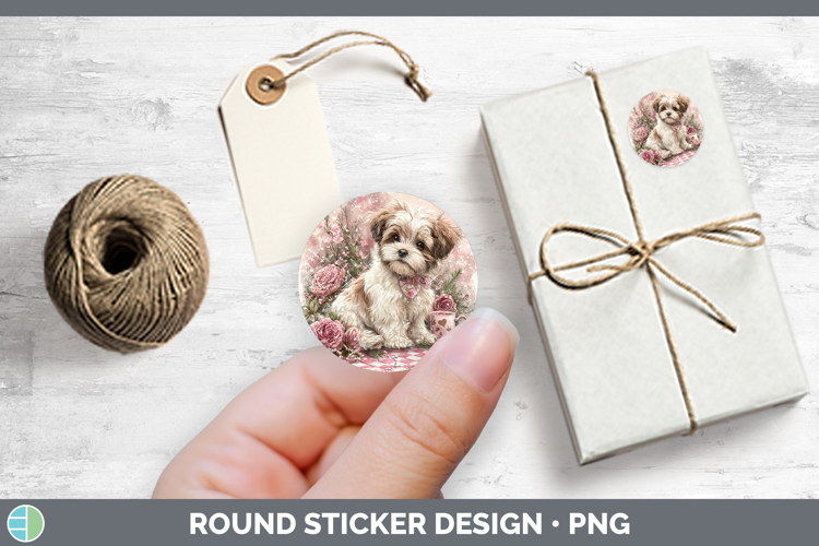 Shih Tzu Dogs 02 Checker Valentine Stickers Design