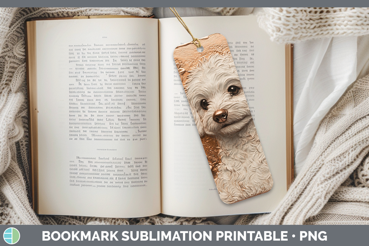 Dogs 02 Copper Relief Bichon Frise Bookmark Sublimation Prin