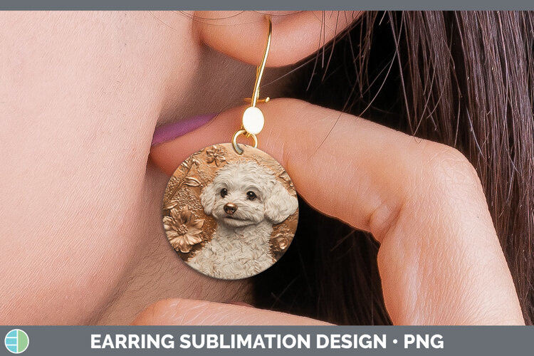 GorgeousDogs 02 Copper Relief Round Earrings design.