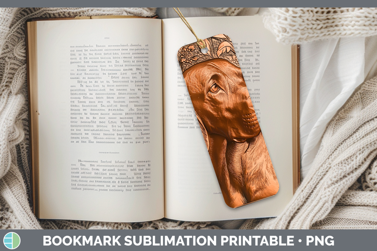 Dogs 02 Copper Relief Bloodhound Bookmark Sublimation Printa