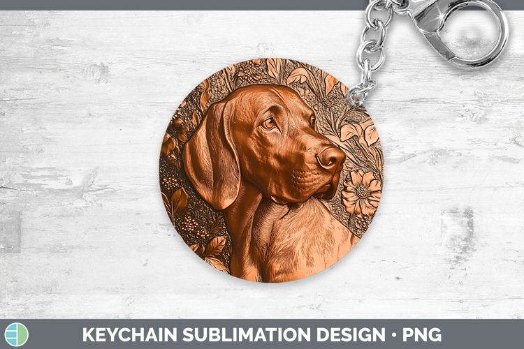 Dogs 02 Copper Relief Bloodhound Keychain Sublimation Keyrin
