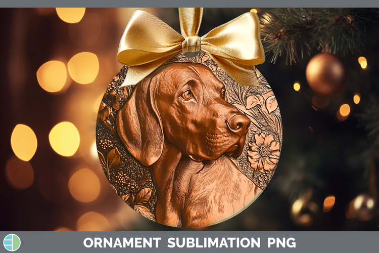 Dogs 02 Copper Relief Bloodhound Ornament Sublimation Bauble