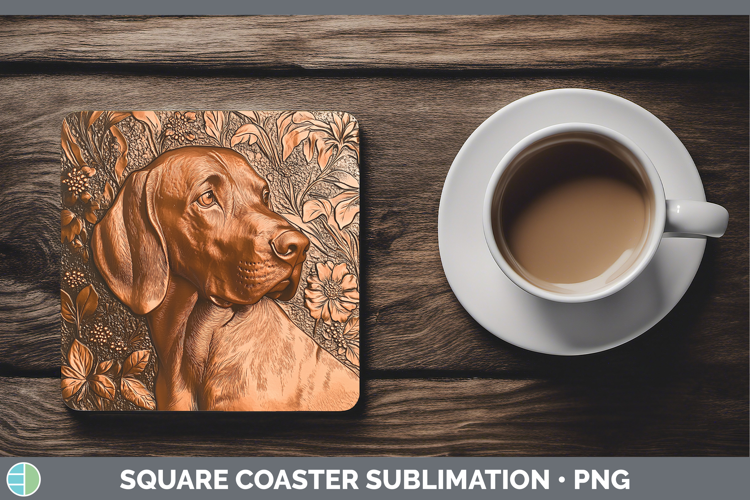 Dogs 02 Copper Relief Bloodhound Square Coaster Sublimation