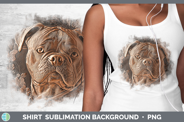 Dogs 02 Copper Relief Bulldog Shirt Sublimation Sublimation